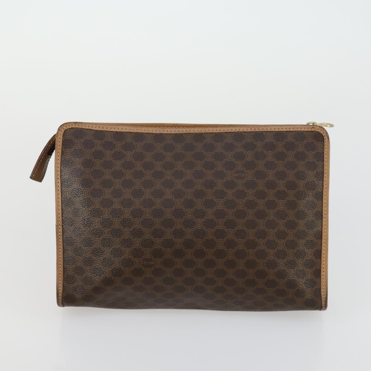 CELINE Gucci GG Supreme Macadam Canvas Bag PVC 4 Set Brown Beige Auth ti3575