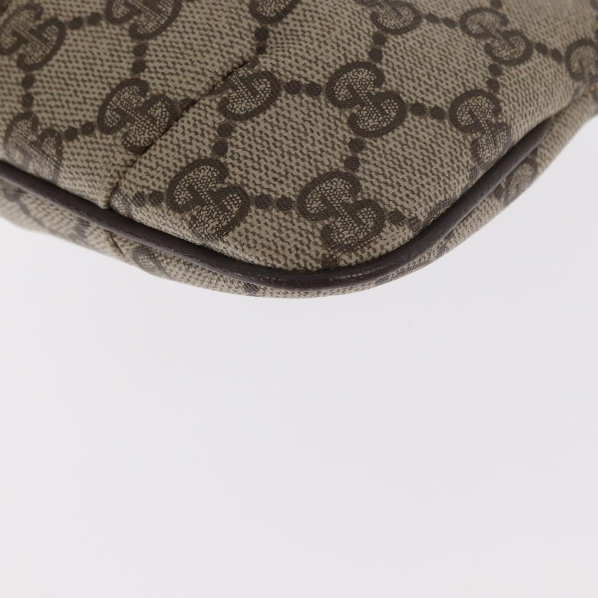 GUCCI GG Canvas Pouch PVC Leather Beige Gold 378 039 4492 Auth ti3588