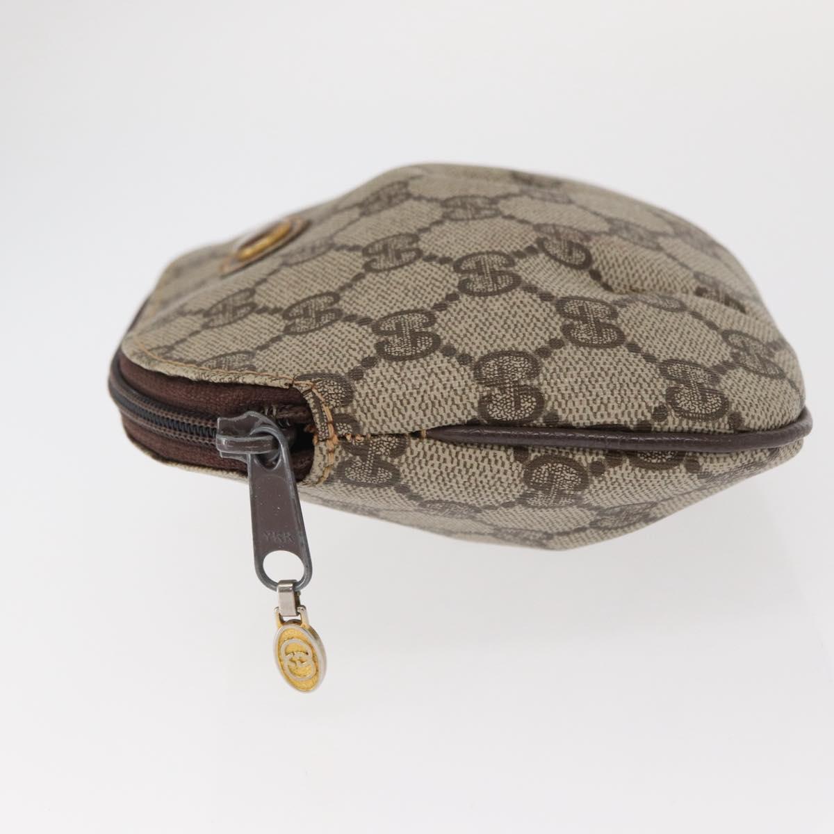 GUCCI GG Canvas Pouch PVC Leather Beige Gold 378 039 4492 Auth ti3588