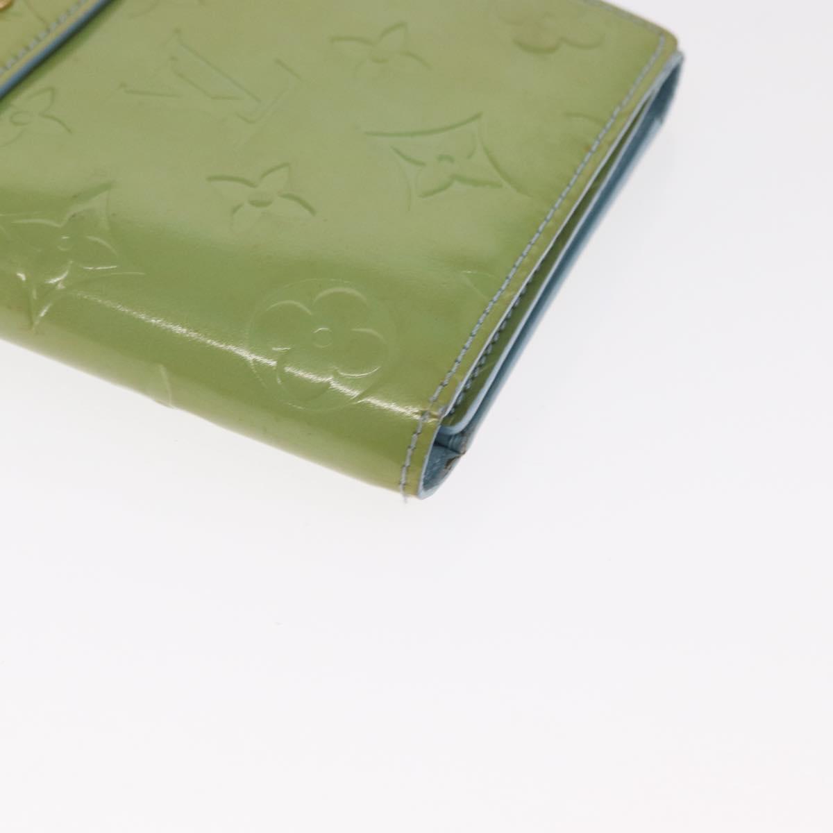 LOUIS VUITTON Monogram Vernis Walker Wallet Baby Blue M91073 LV Auth ti3590