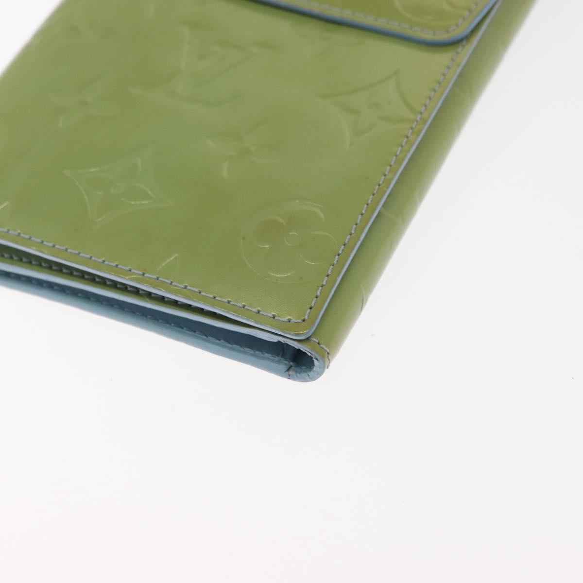 LOUIS VUITTON Monogram Vernis Walker Wallet Baby Blue M91073 LV Auth ti3590