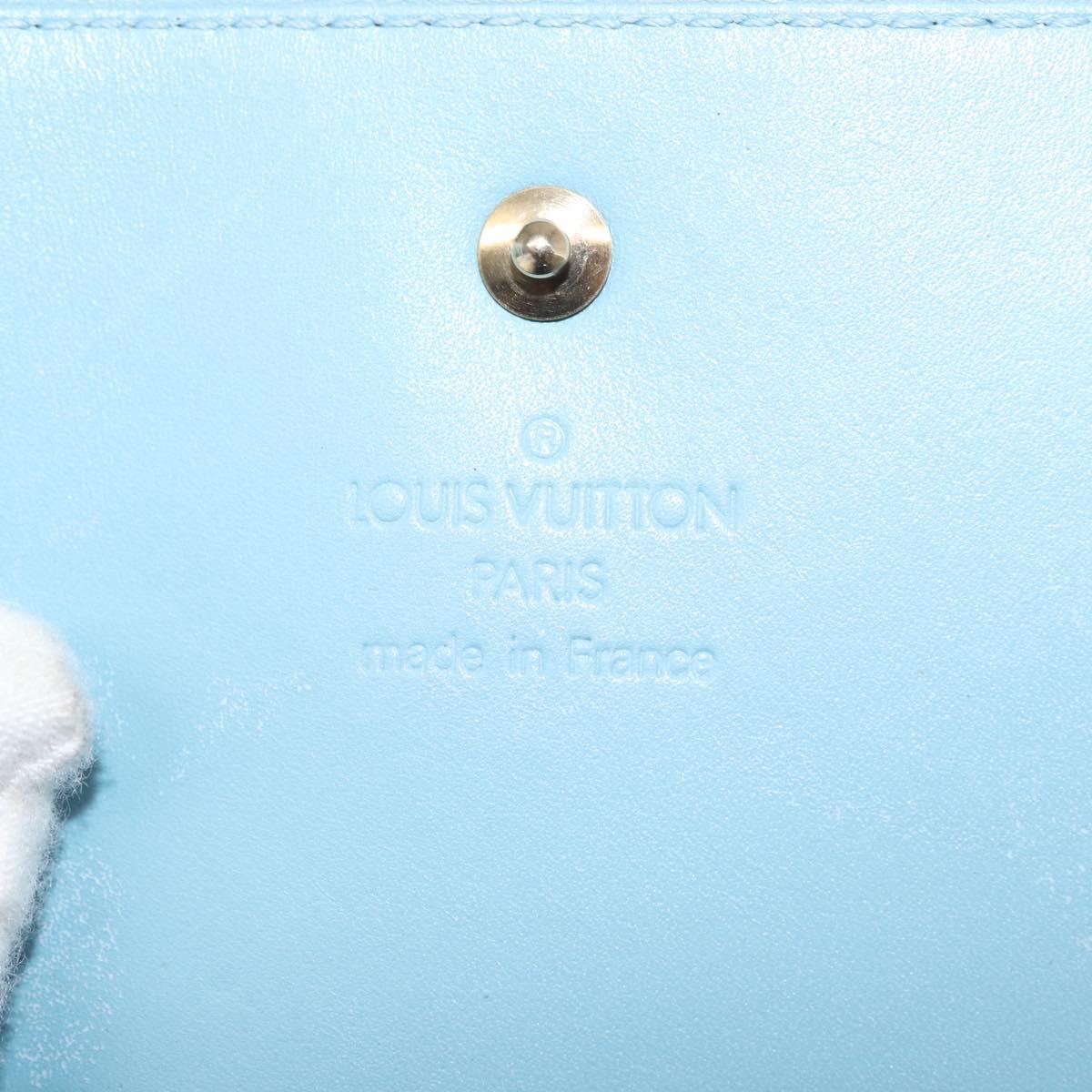 LOUIS VUITTON Monogram Vernis Walker Wallet Baby Blue M91073 LV Auth ti3590