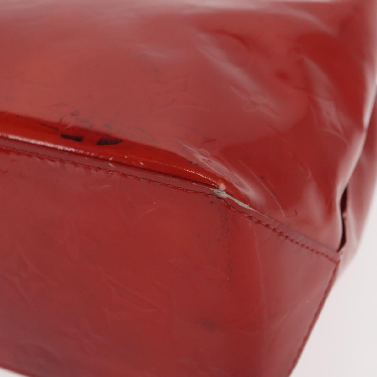 LOUIS VUITTON Monogram Vernis Reade PM Hand Bag Red Rouge M91088 LV Auth ti3591