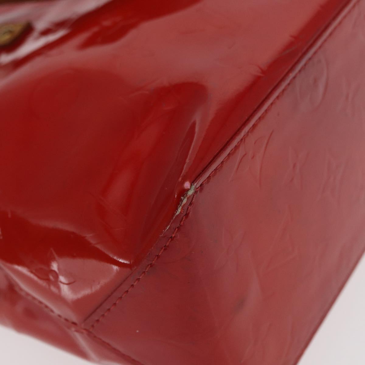 LOUIS VUITTON Monogram Vernis Reade PM Hand Bag Red Rouge M91088 LV Auth ti3591