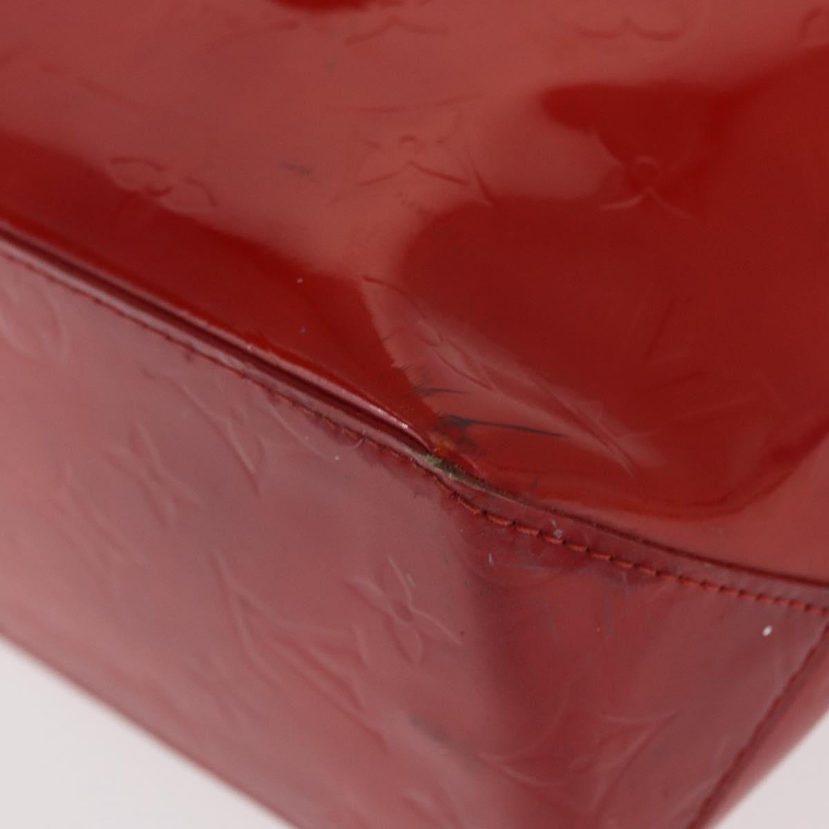 LOUIS VUITTON Monogram Vernis Reade PM Hand Bag Red Rouge M91088 LV Auth ti3591