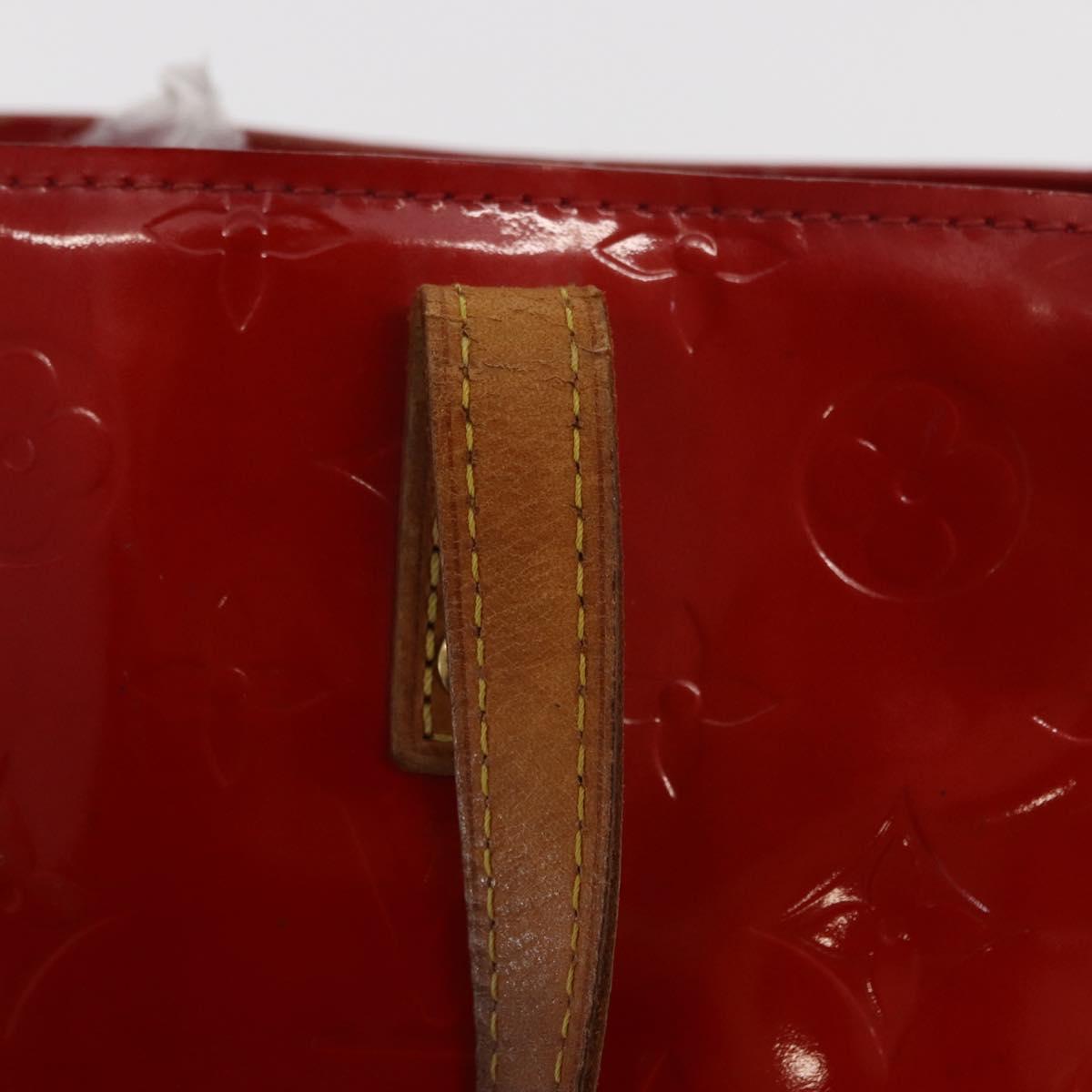 LOUIS VUITTON Monogram Vernis Reade PM Hand Bag Red Rouge M91088 LV Auth ti3591