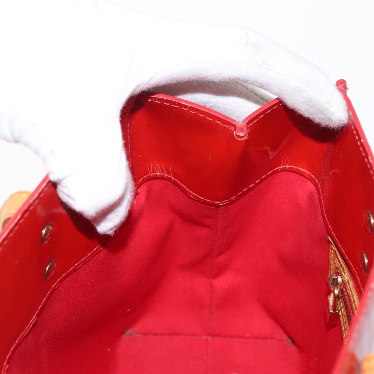 LOUIS VUITTON Monogram Vernis Reade PM Hand Bag Red Rouge M91088 LV Auth ti3591