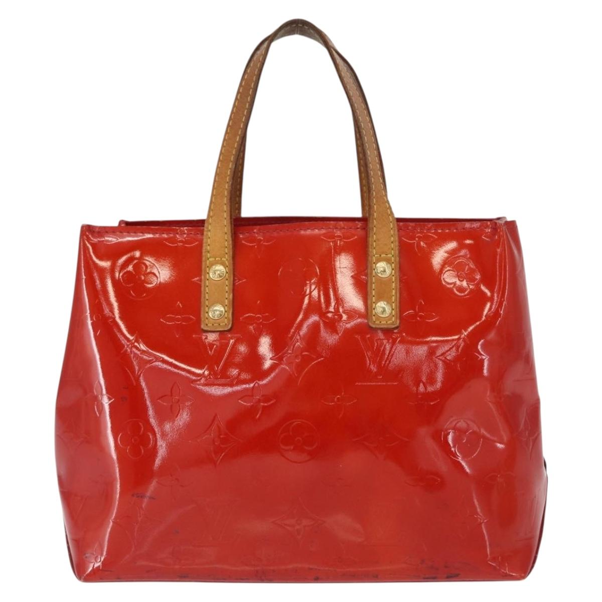 LOUIS VUITTON Monogram Vernis Reade PM Hand Bag Red Rouge M91088 LV Auth ti3591