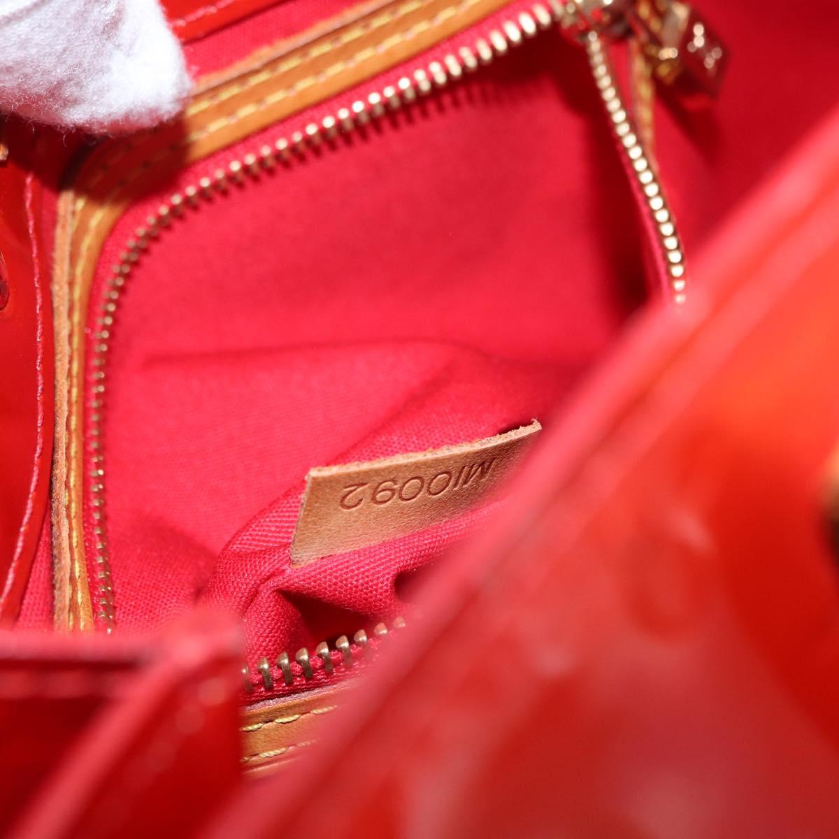 LOUIS VUITTON Monogram Vernis Reade PM Hand Bag Red Rouge M91088 LV Auth ti3591