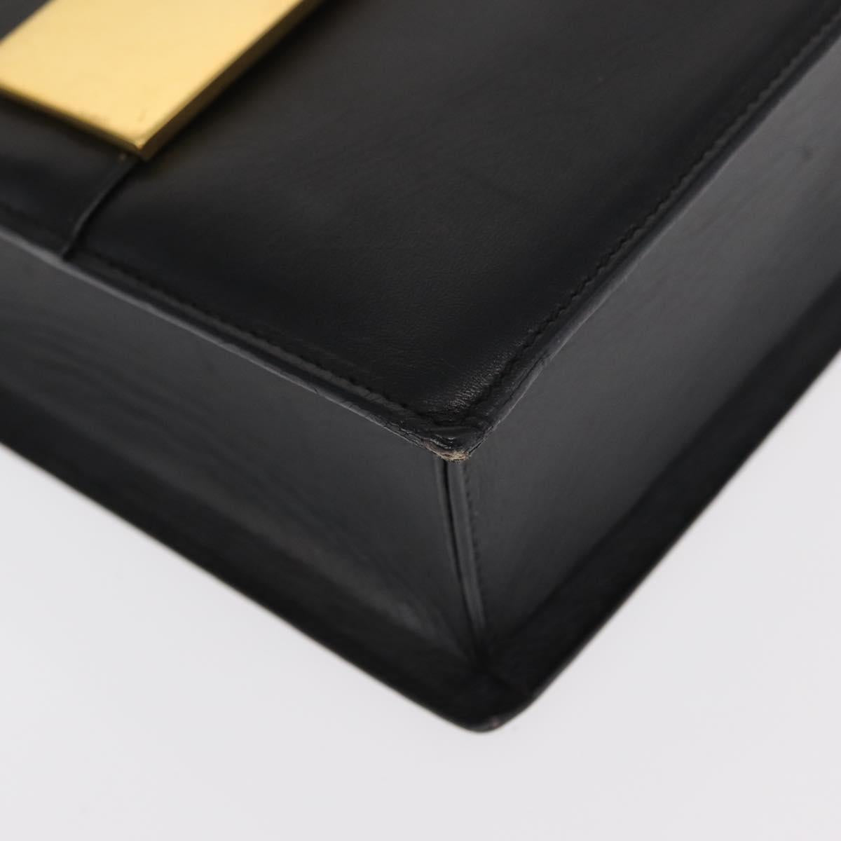 GUCCI Shoulder Bag Leather Black Gold 001 1274 1912 Auth ti3593