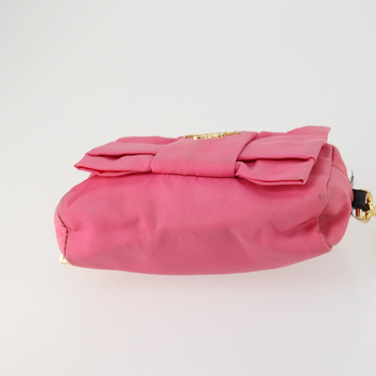 Christian Dior PRADA Pouch Nylon PVC 4 Set Pink Khaki pink Auth ti3613