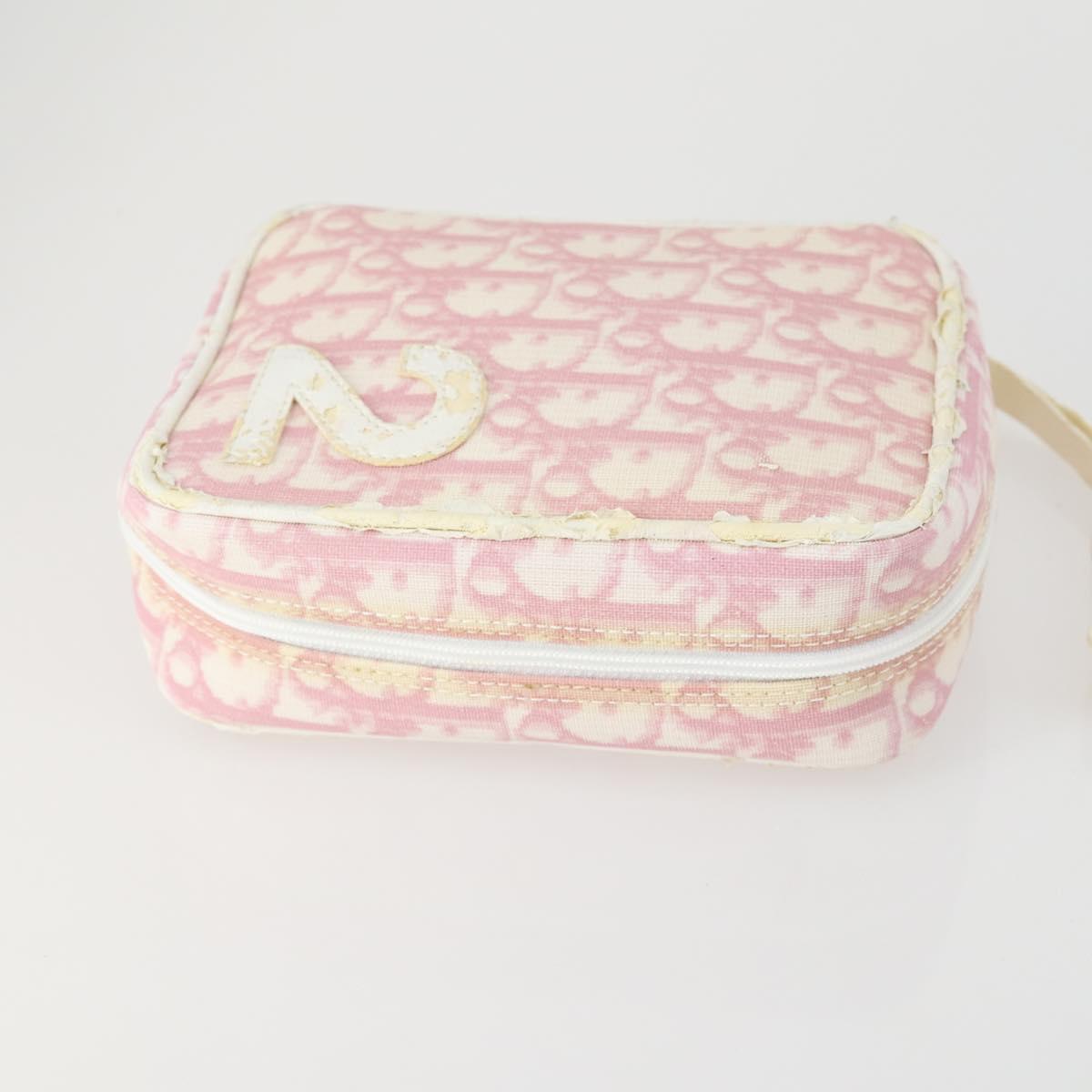 Christian Dior PRADA Pouch Nylon PVC 4 Set Pink Khaki pink Auth ti3613