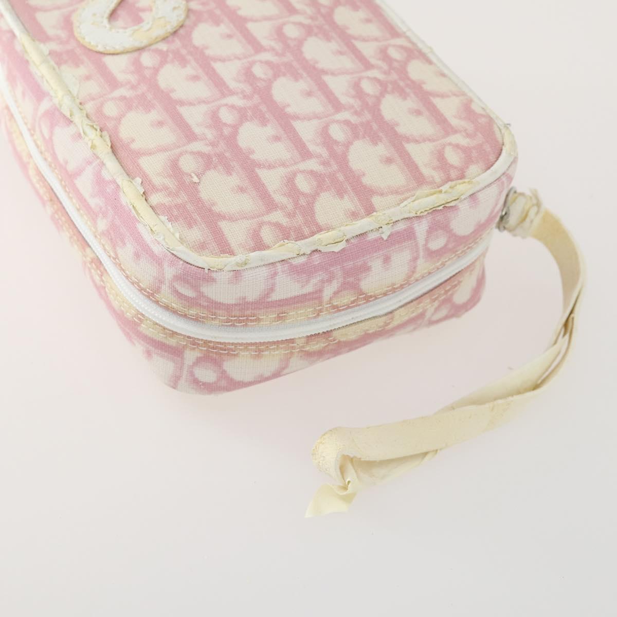 Christian Dior PRADA Pouch Nylon PVC 4 Set Pink Khaki pink Auth ti3613