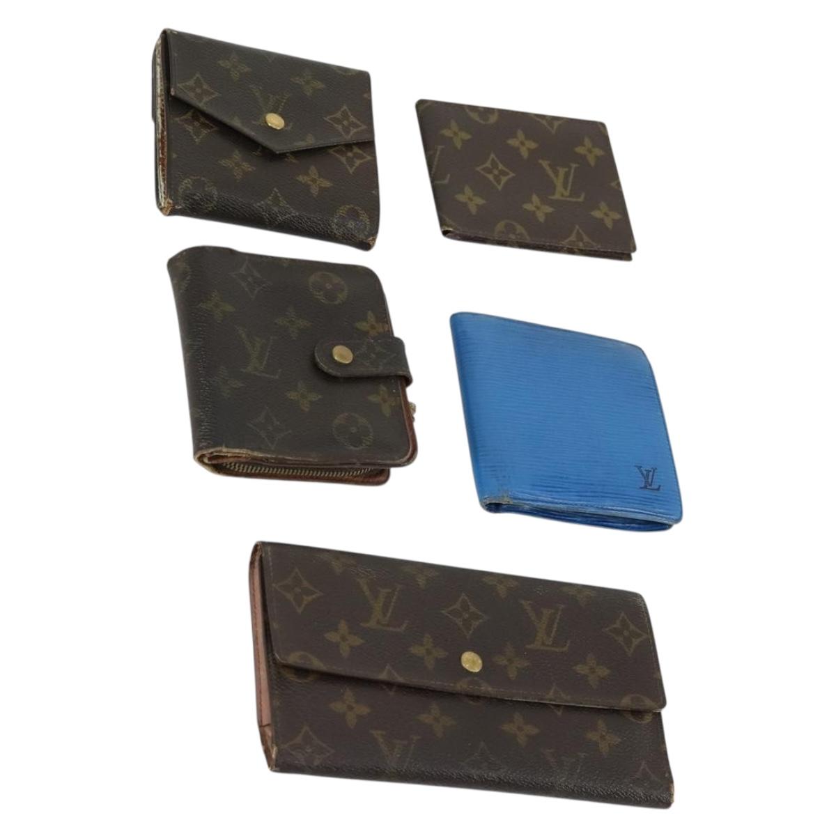 LOUIS VUITTON Monogram Epi Wallet 5 Set Blue LV Auth ti3625