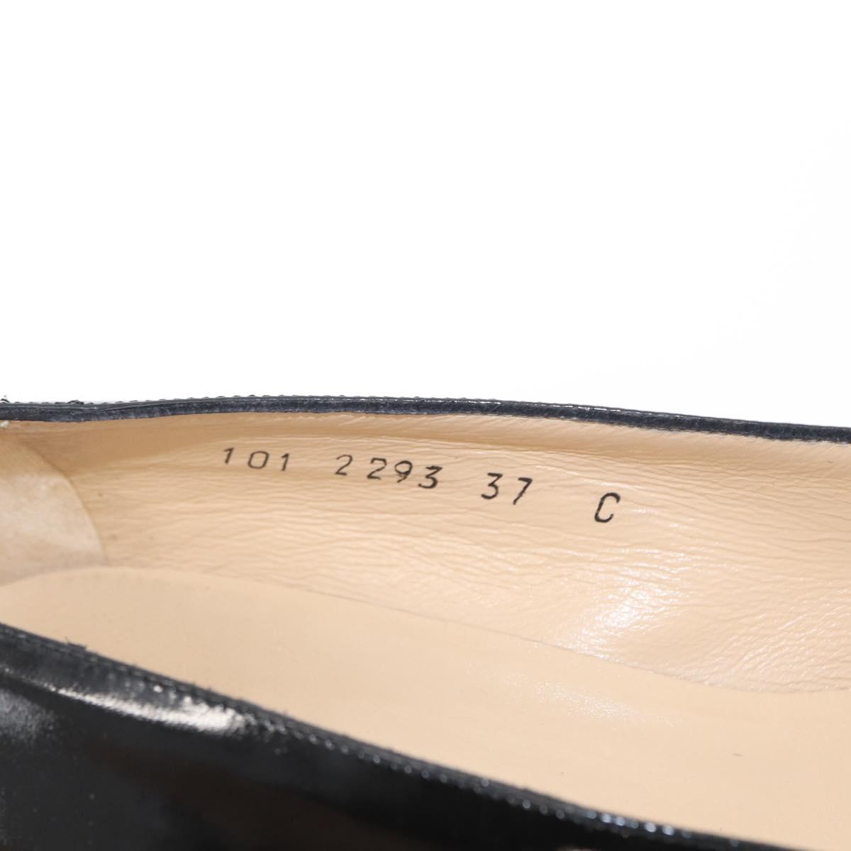 GUCCI Pumps Patent leather Black Auth ti3629