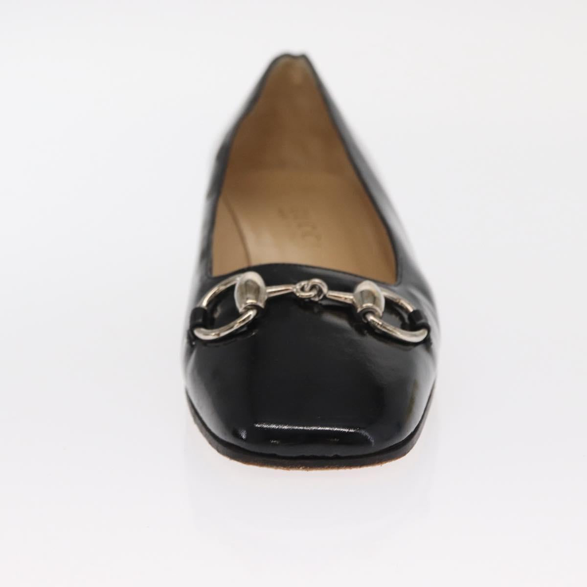GUCCI Pumps Patent leather Black Auth ti3629