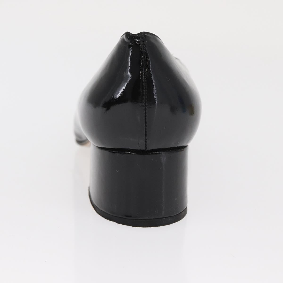 GUCCI Pumps Patent leather Black Auth ti3629