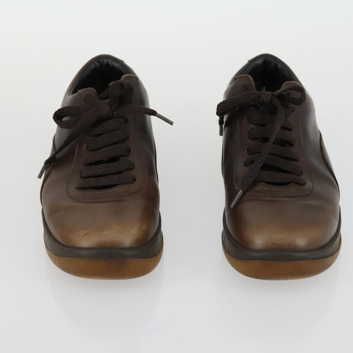 FENDI LOUIS VUITTON Sneakers Leather 2 Set White Brown Auth ti3631