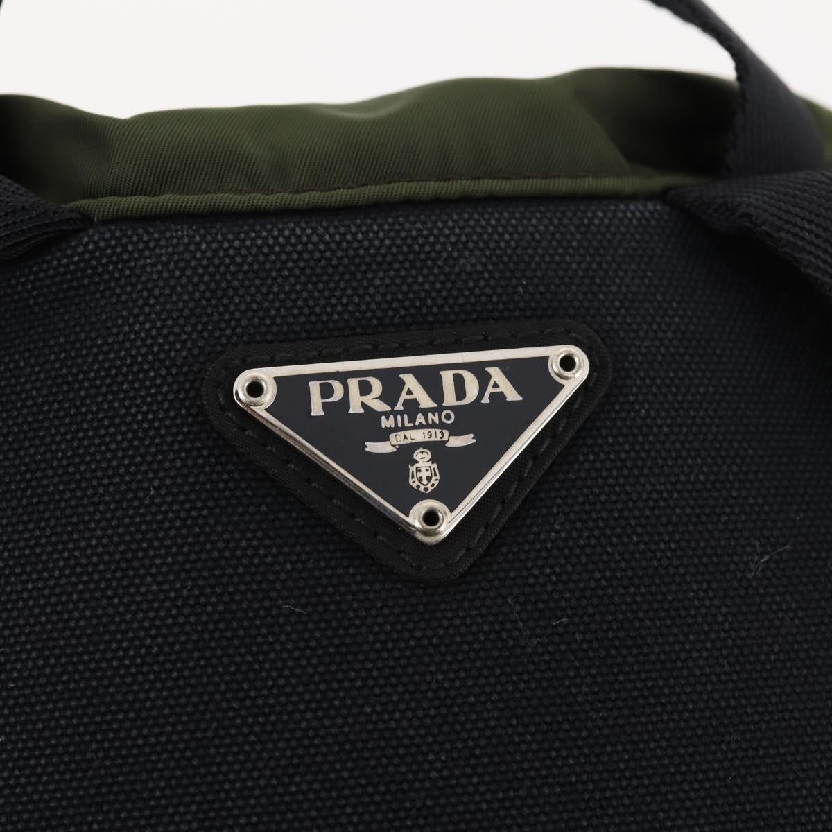 PRADA Backpack Nylon Green Silver Auth ti3636