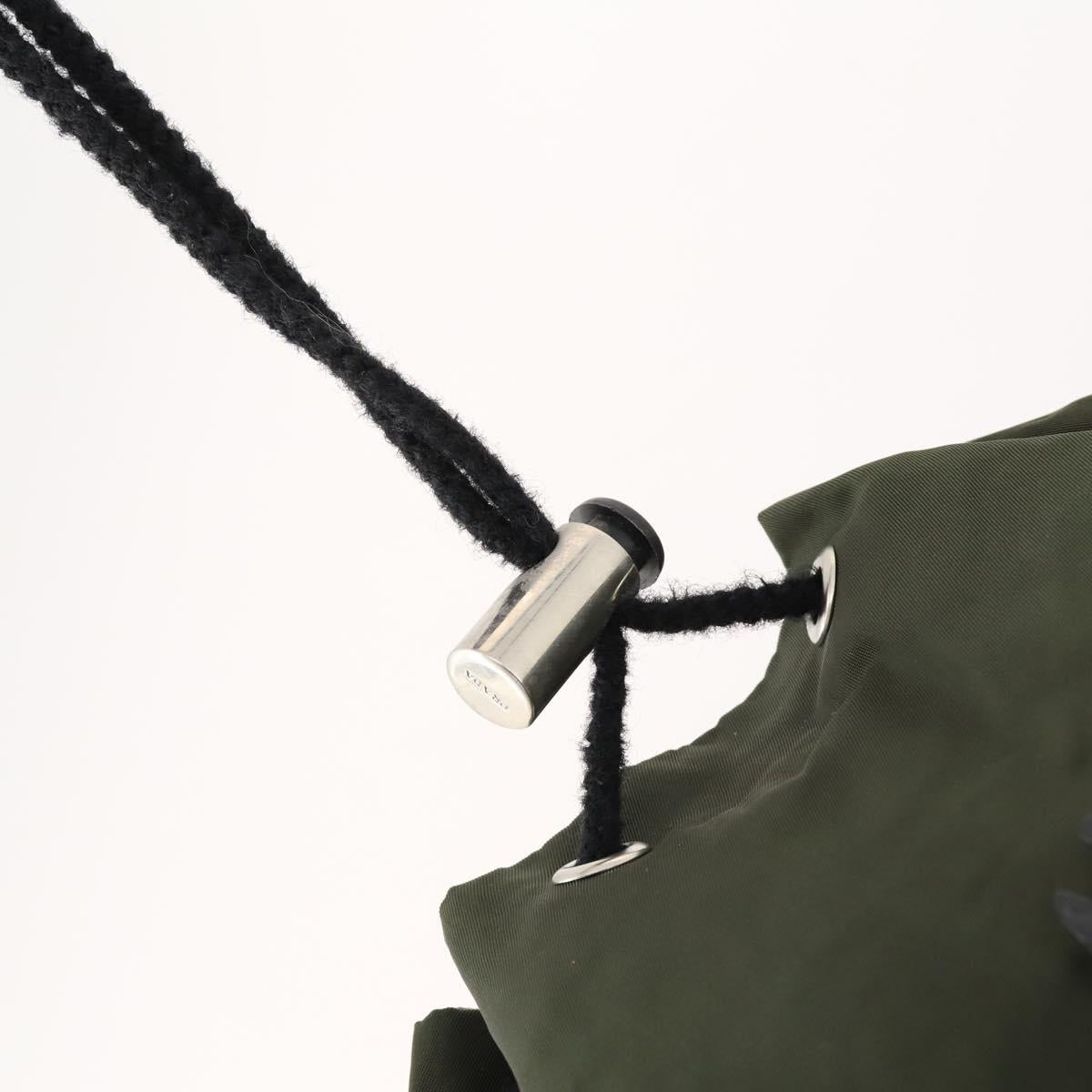 PRADA Backpack Nylon Green Silver Auth ti3636