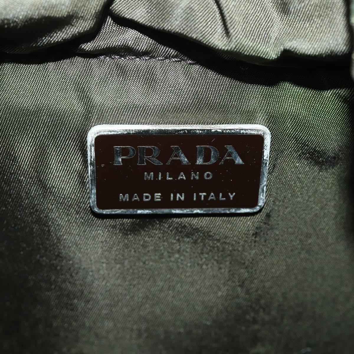 PRADA Backpack Nylon Green Silver Auth ti3636