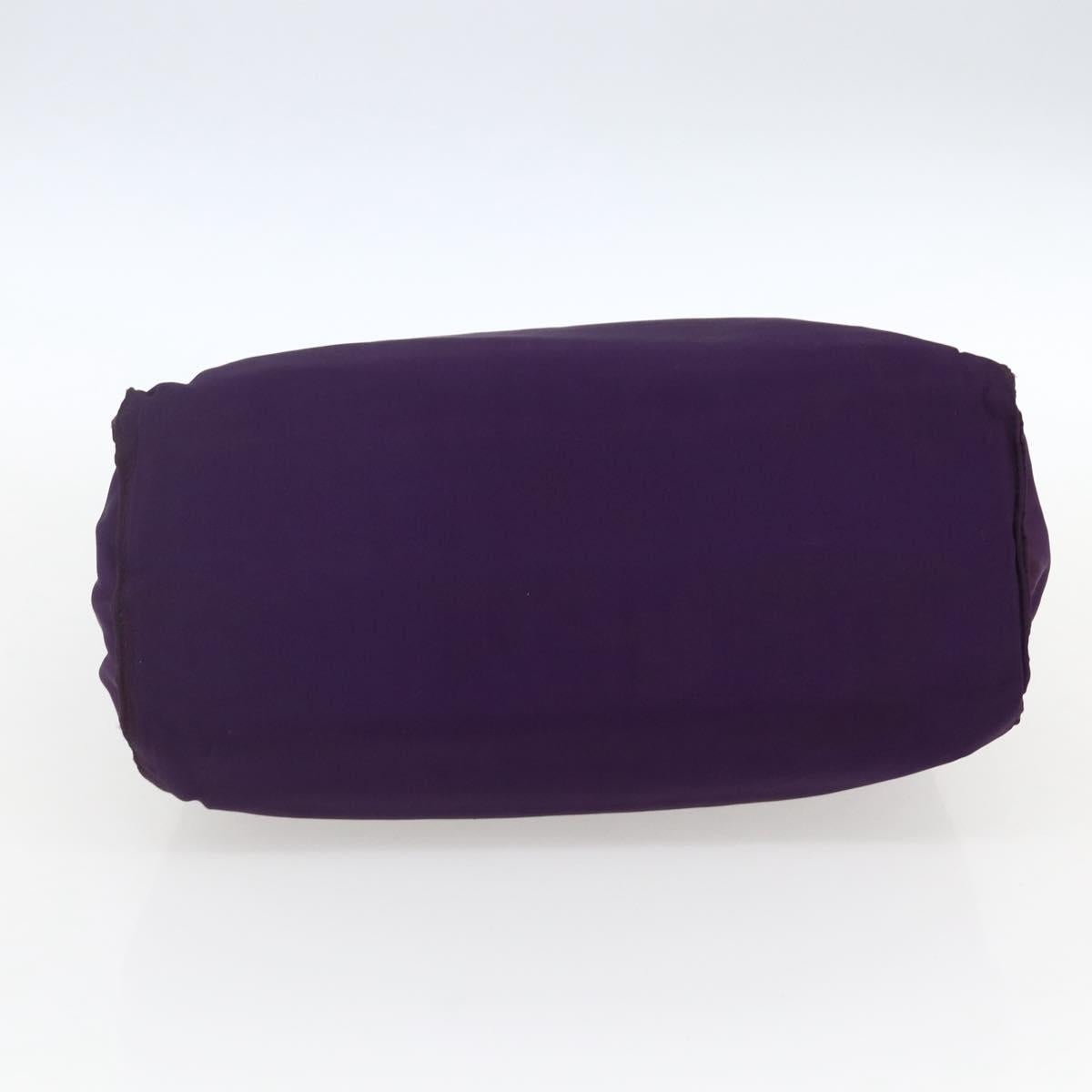 PRADA Hand Bag Nylon Purple Gold Auth ti3637