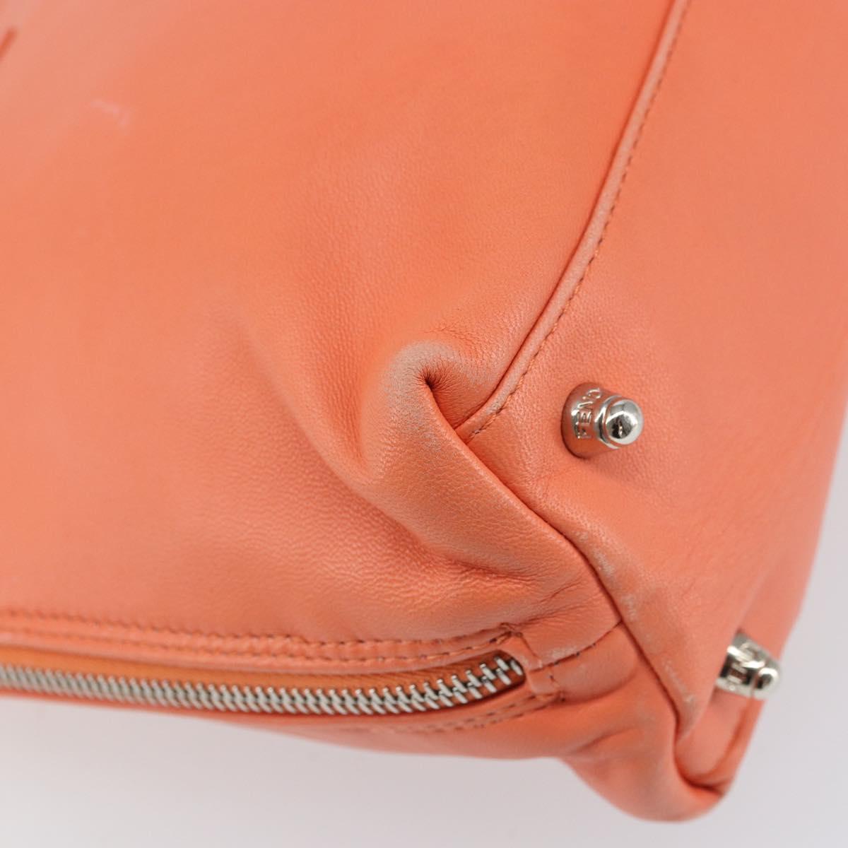 FENDI Hand Bag Leather Pink Silver Auth ti3638