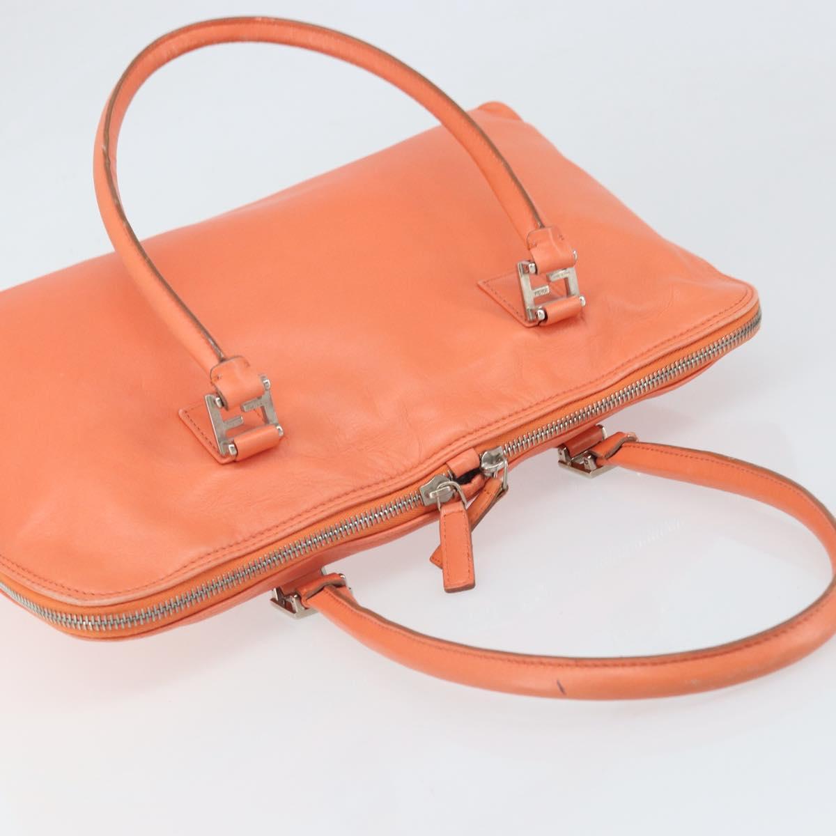 FENDI Hand Bag Leather Pink Silver Auth ti3638