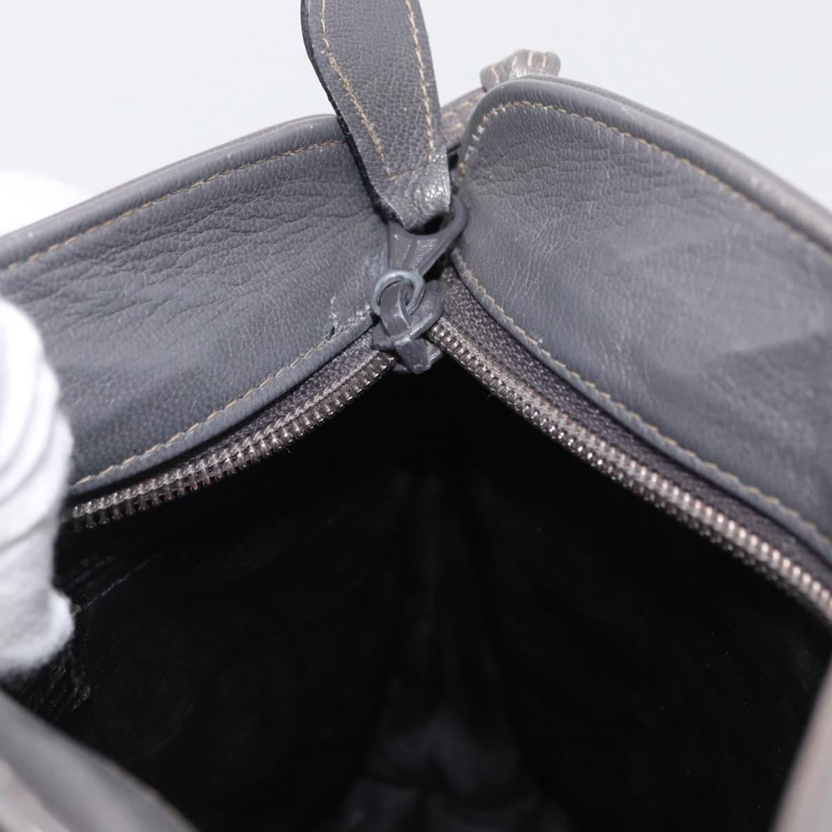 FENDI Shoulder Bag Leather Gray Auth ti3639