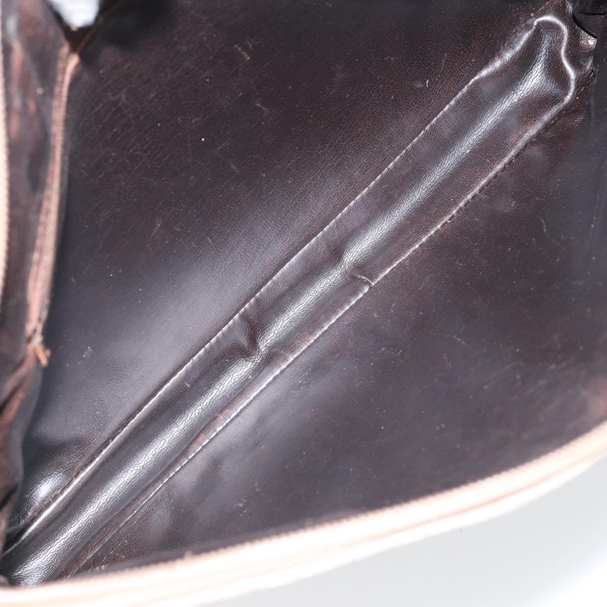 FENDI Zucchino Canvas Clutch Bag PVC Brown Auth ti3641
