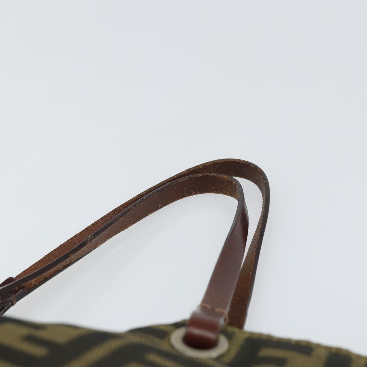FENDI Zucca Canvas Hand Bag Black Brown Auth ti3643