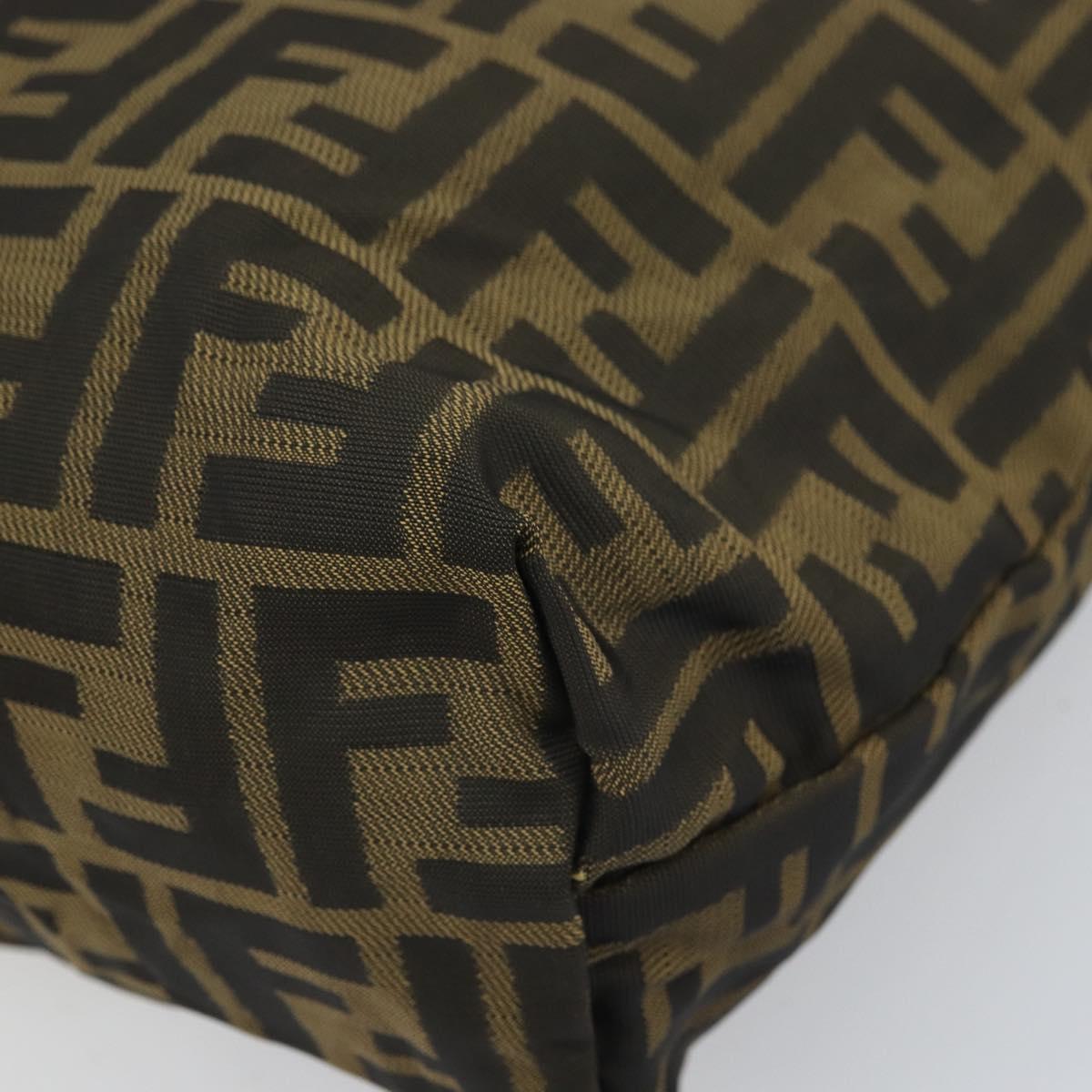 FENDI Zucca Canvas Pouch Black Brown Auth ti3644