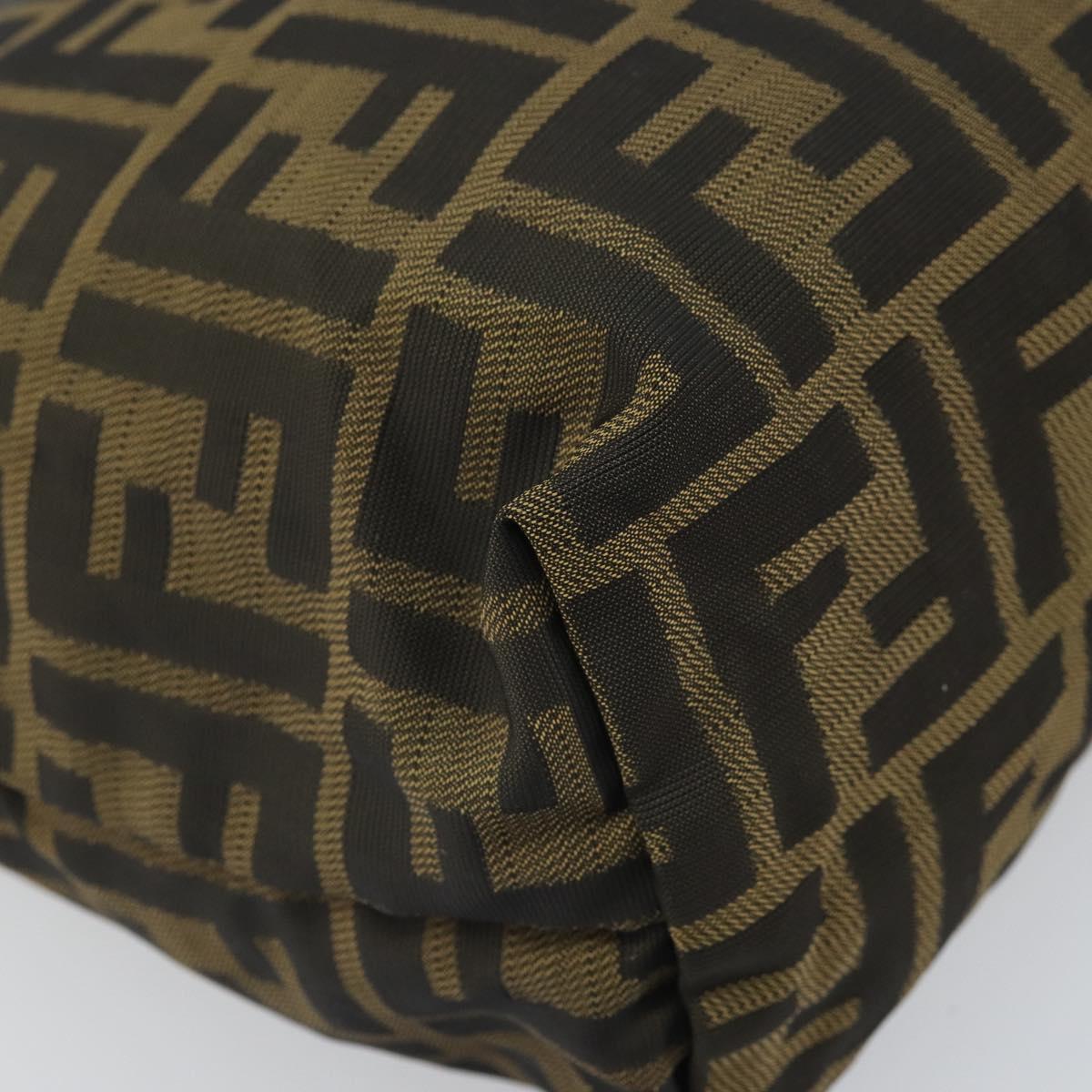 FENDI Zucca Canvas Pouch Black Brown Auth ti3644