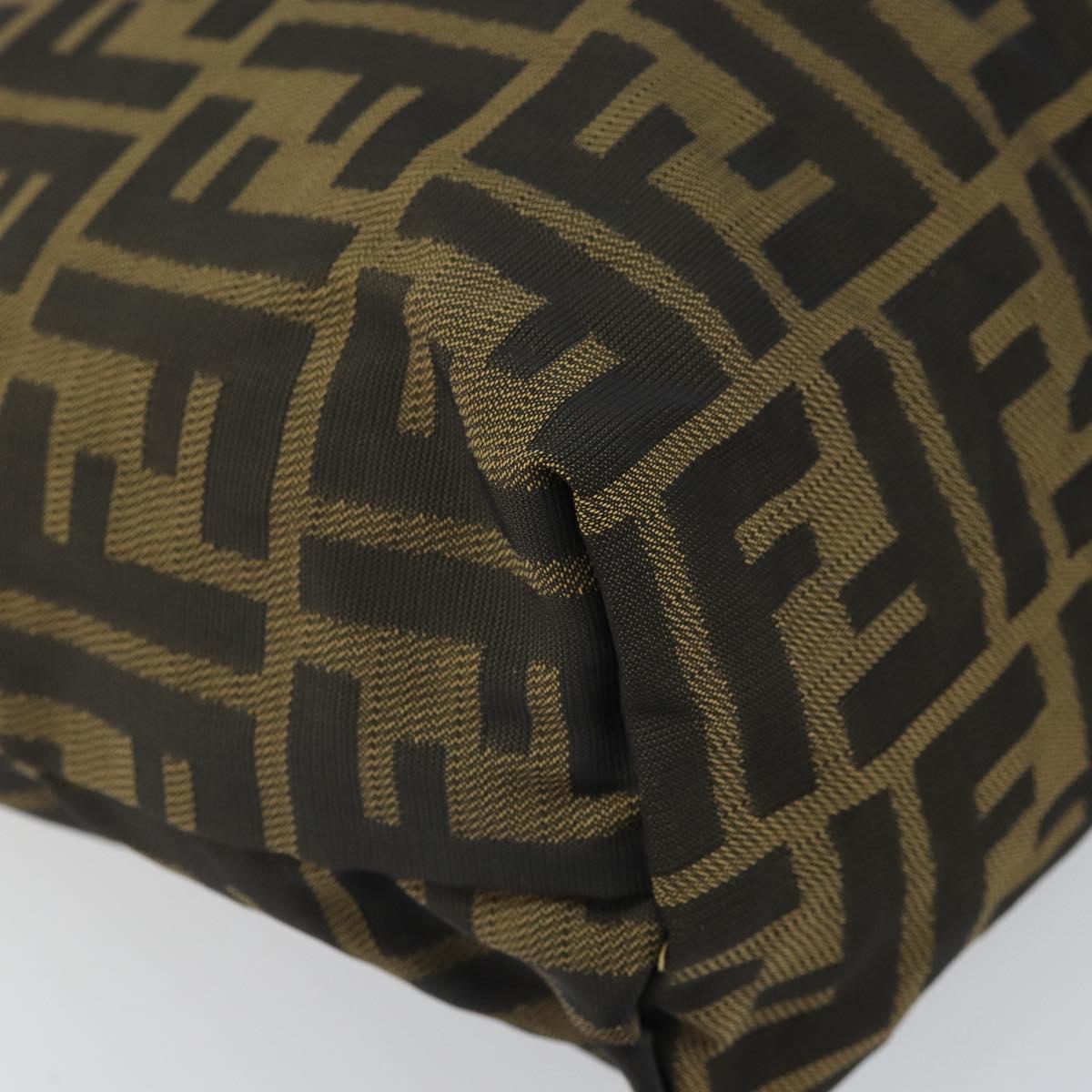 FENDI Zucca Canvas Pouch Black Brown Auth ti3644