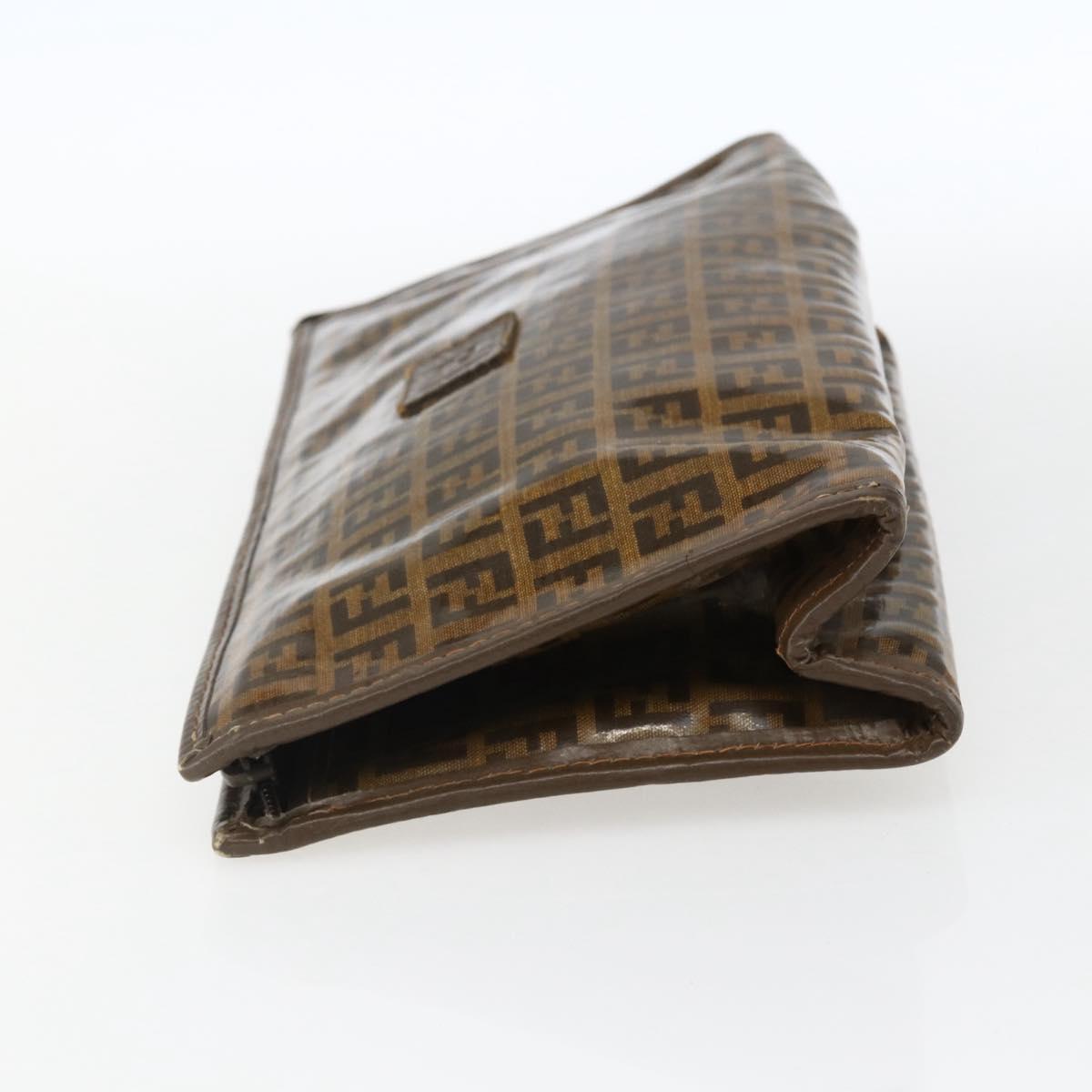 FENDI Zucchino Canvas Clutch Bag Brown Auth ti3645