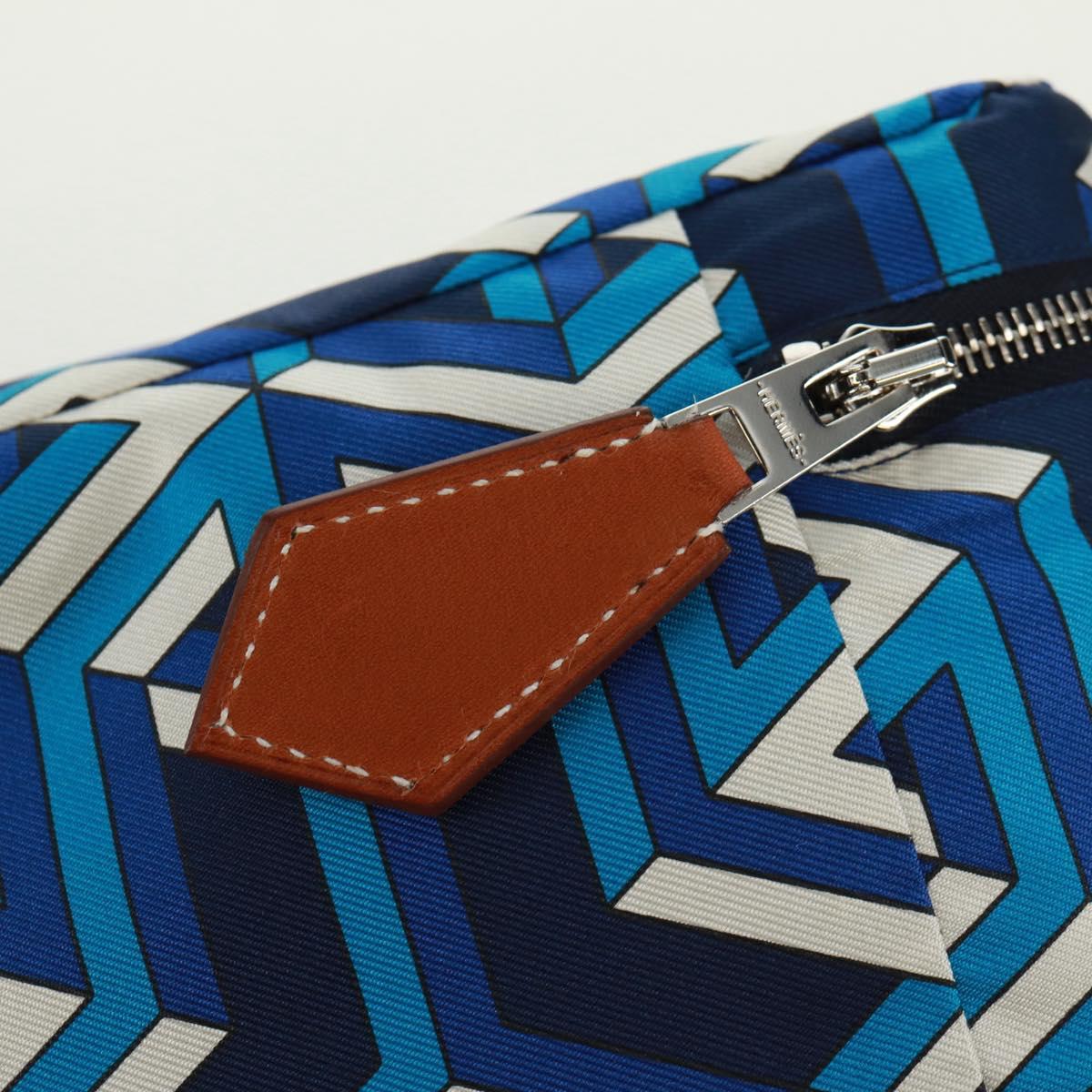 HERMES Ousdevoyage PM Pouch Silk Blue Auth ti3647SM