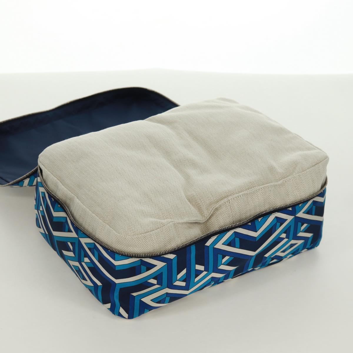 HERMES Ousdevoyage PM Pouch Silk Blue Auth ti3647SM