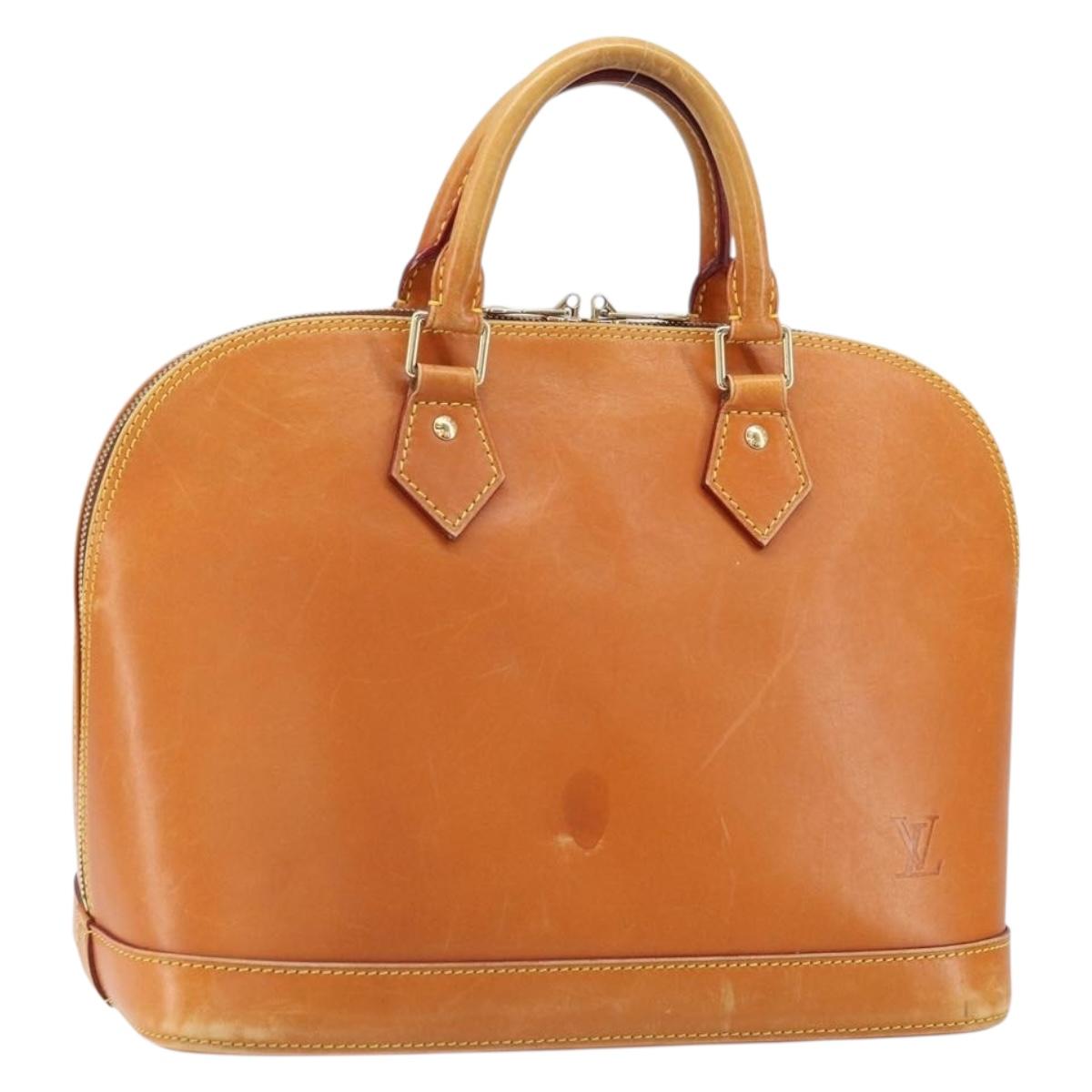 LOUIS VUITTON Nomad leather Alma Hand Bag Beige M85000 LV Auth ti3649