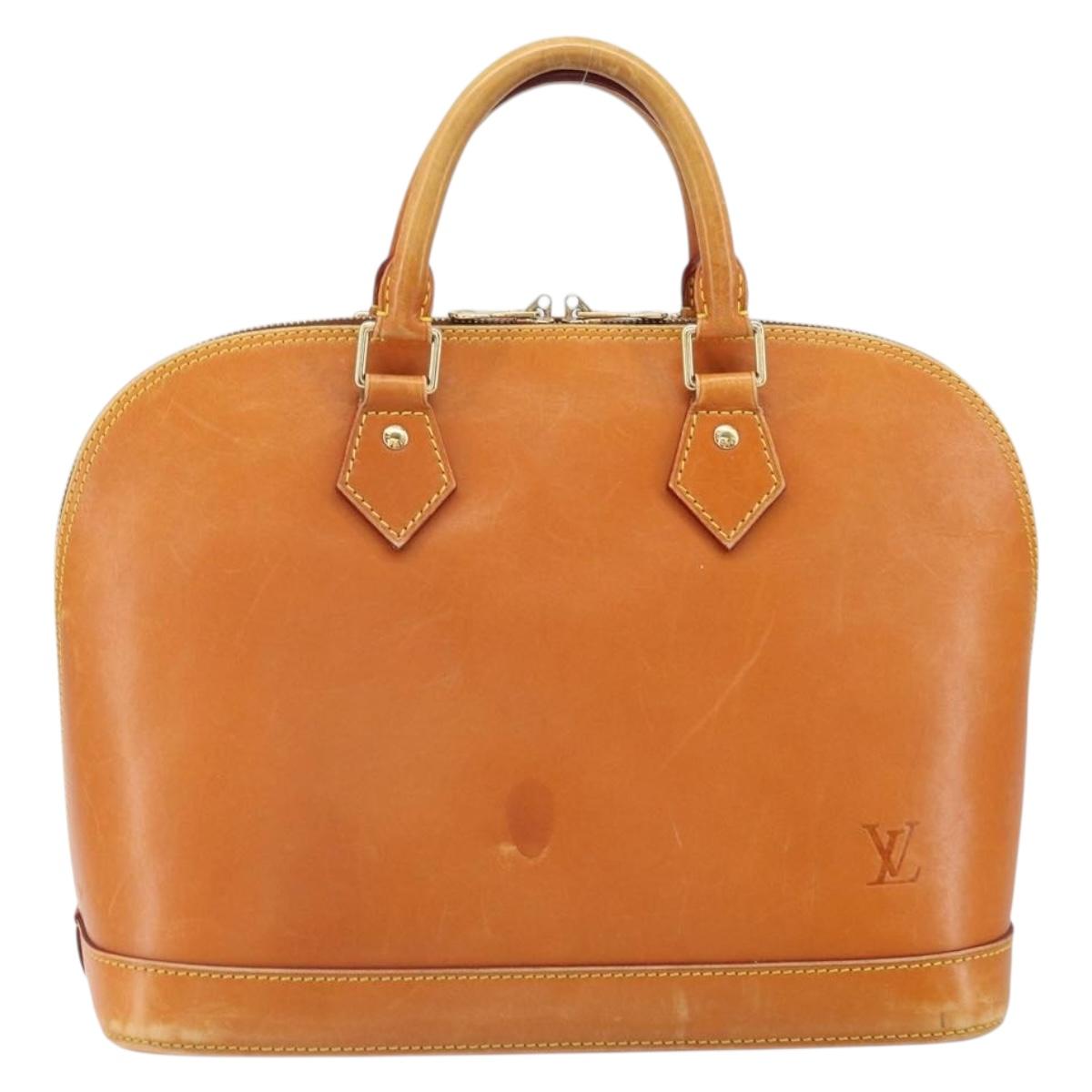LOUIS VUITTON Nomad leather Alma Hand Bag Beige M85000 LV Auth ti3649