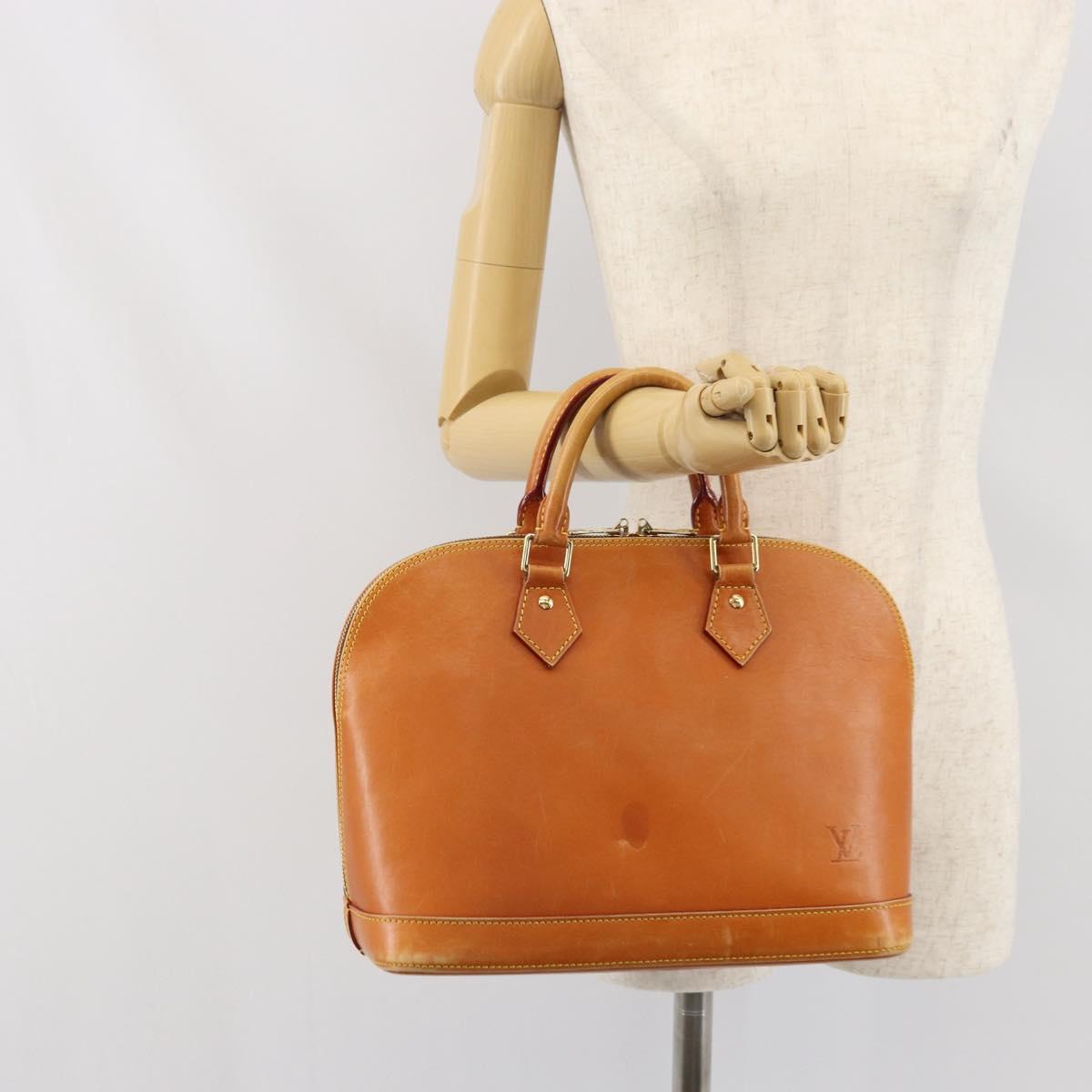 LOUIS VUITTON Nomad leather Alma Hand Bag Beige M85000 LV Auth ti3649