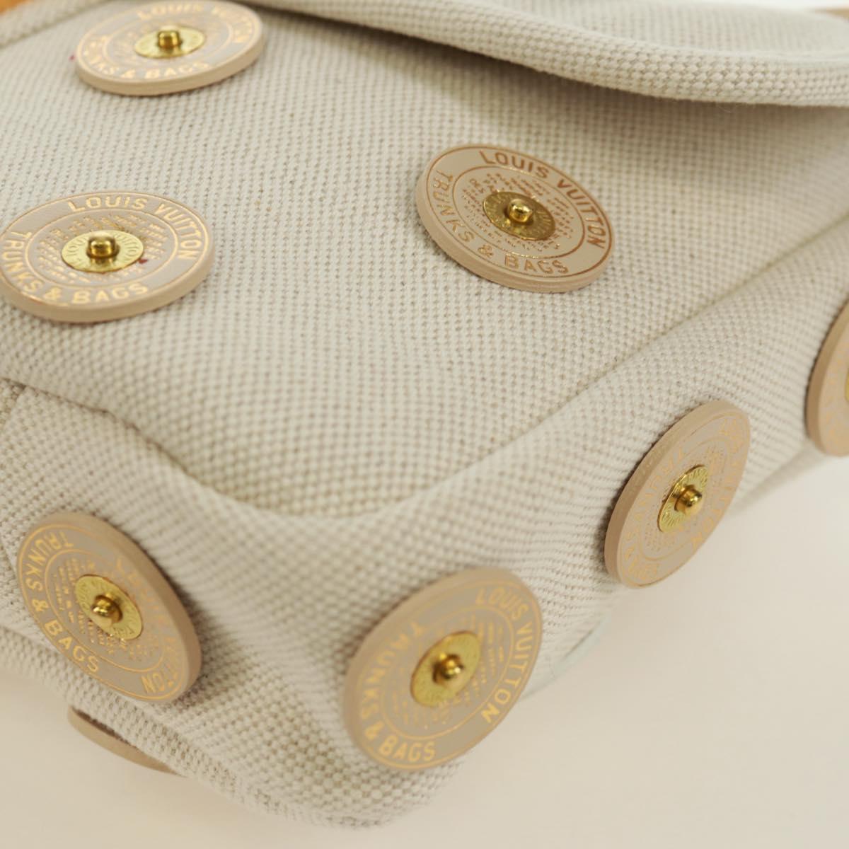 LOUIS VUITTON Tinkerbell Polka Dots Panama Bag Canvas White M95407 Auth ti3650SM