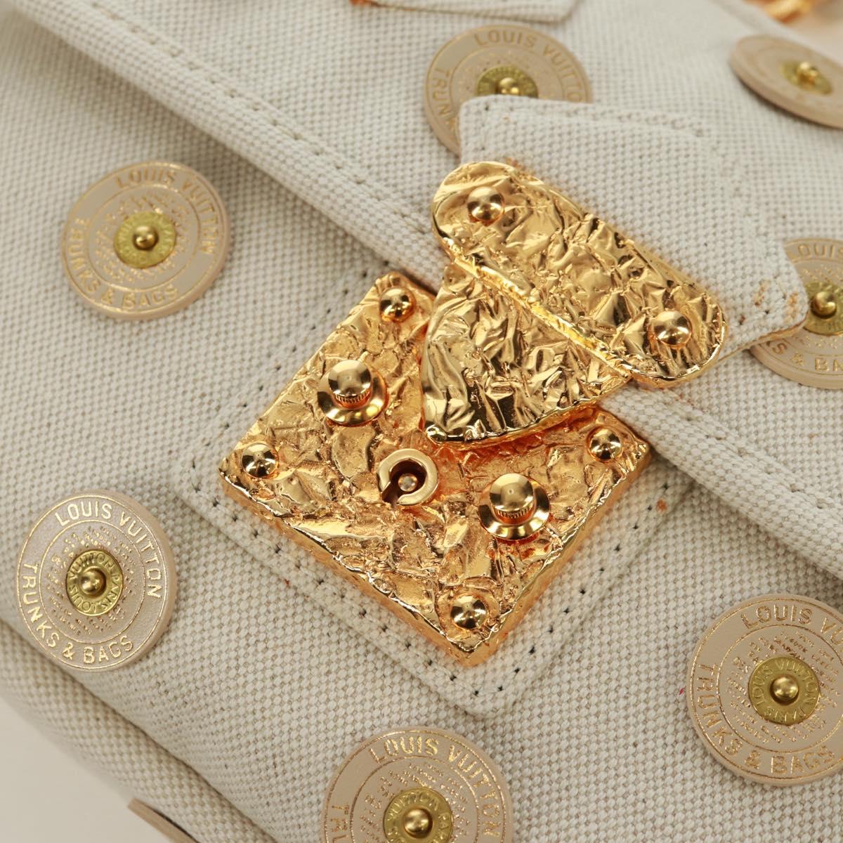 LOUIS VUITTON Tinkerbell Polka Dots Panama Bag Canvas White M95407 Auth ti3650SM