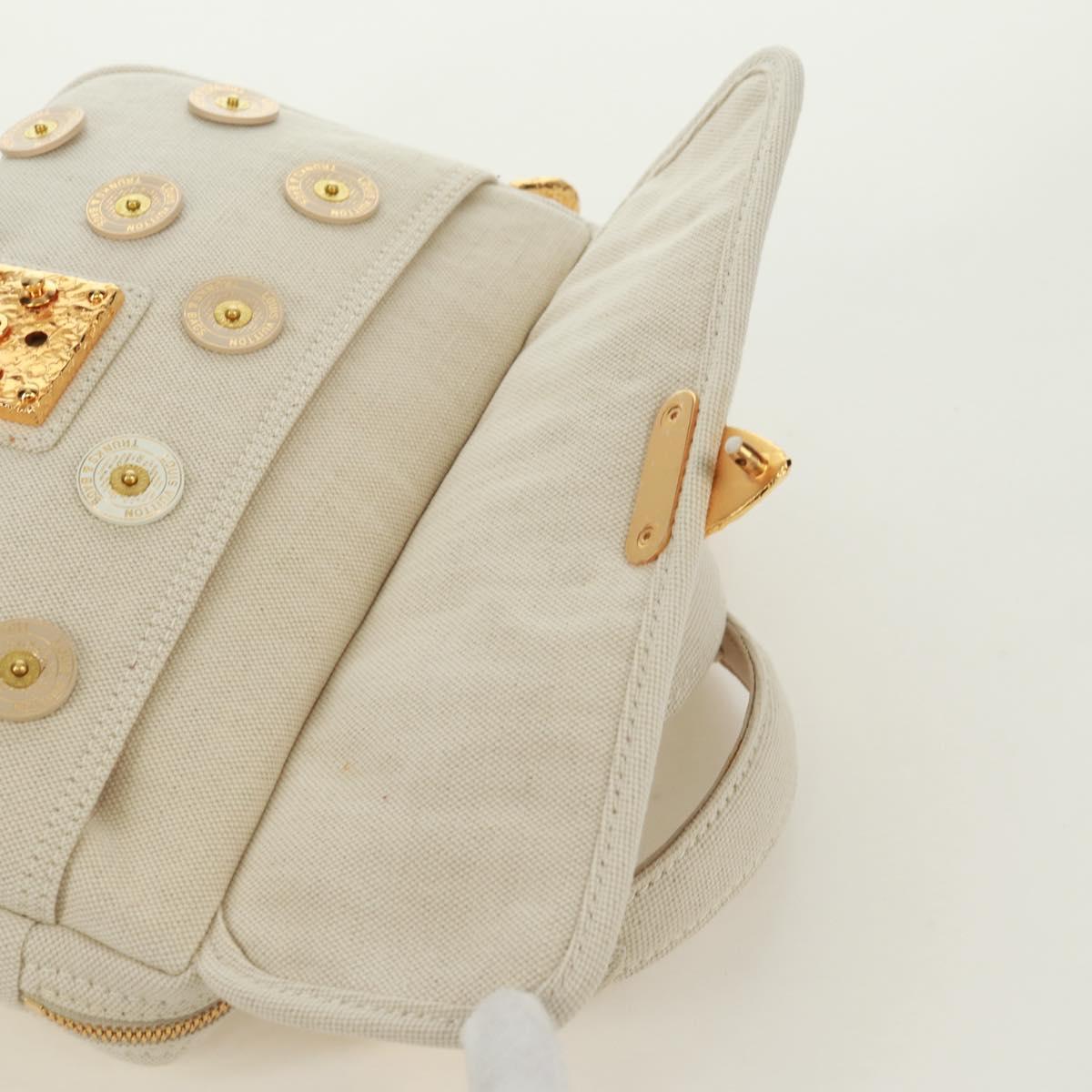 LOUIS VUITTON Tinkerbell Polka Dots Panama Bag Canvas White M95407 Auth ti3650SM