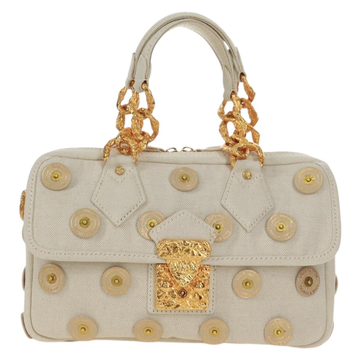 LOUIS VUITTON Tinkerbell Polka Dots Panama Bag Canvas White M95407 Auth ti3650SM