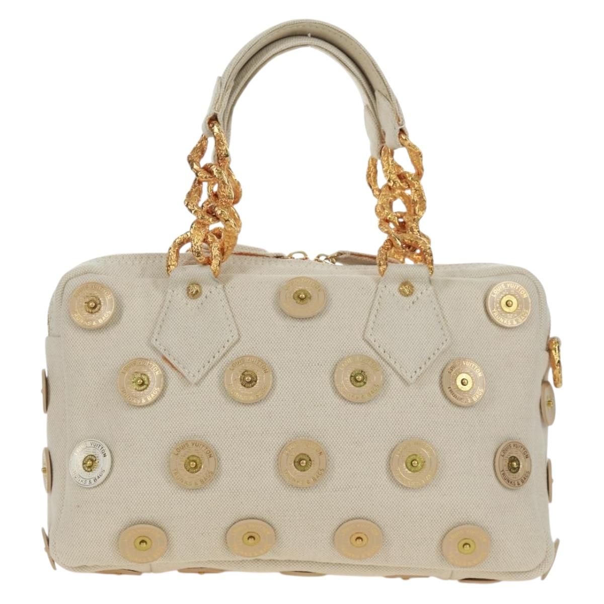 LOUIS VUITTON Tinkerbell Polka Dots Panama Bag Canvas White M95407 Auth ti3650SM