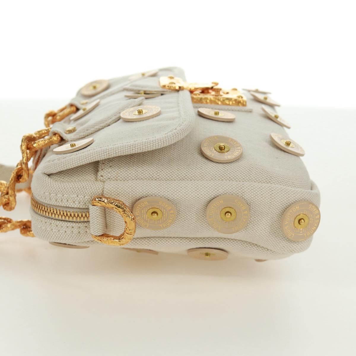 LOUIS VUITTON Tinkerbell Polka Dots Panama Bag Canvas White M95407 Auth ti3650SM