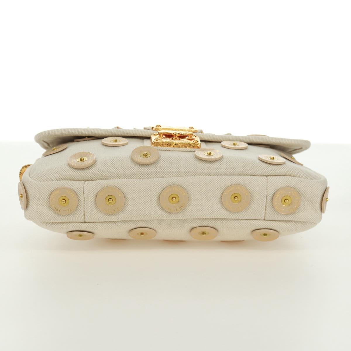 LOUIS VUITTON Tinkerbell Polka Dots Panama Bag Canvas White M95407 Auth ti3650SM