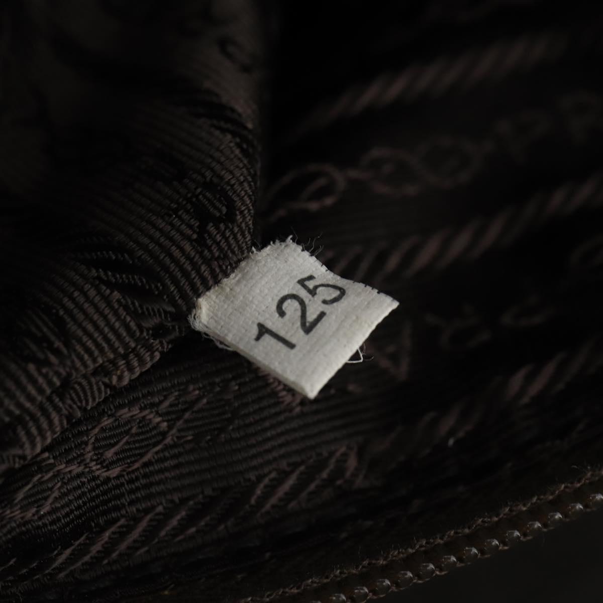 PRADA Business Bag Nylon Khaki Silver Auth ti3654