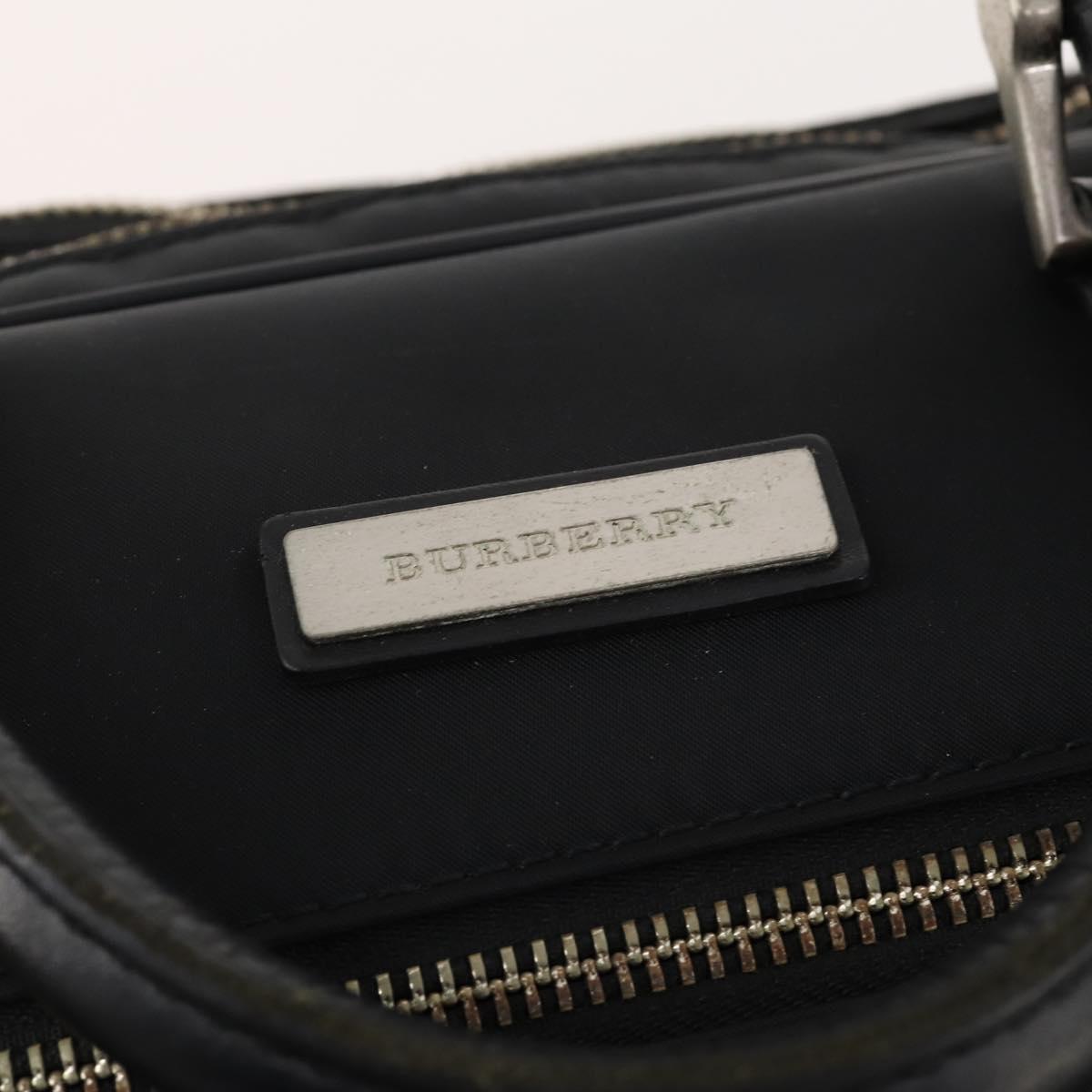 BURBERRY Business Bag Nylon Black Silver Auth ti3655
