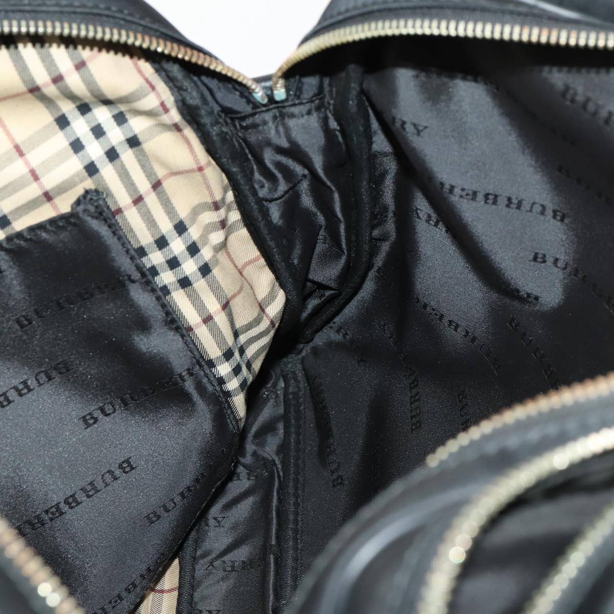 BURBERRY Business Bag Nylon Black Silver Auth ti3655